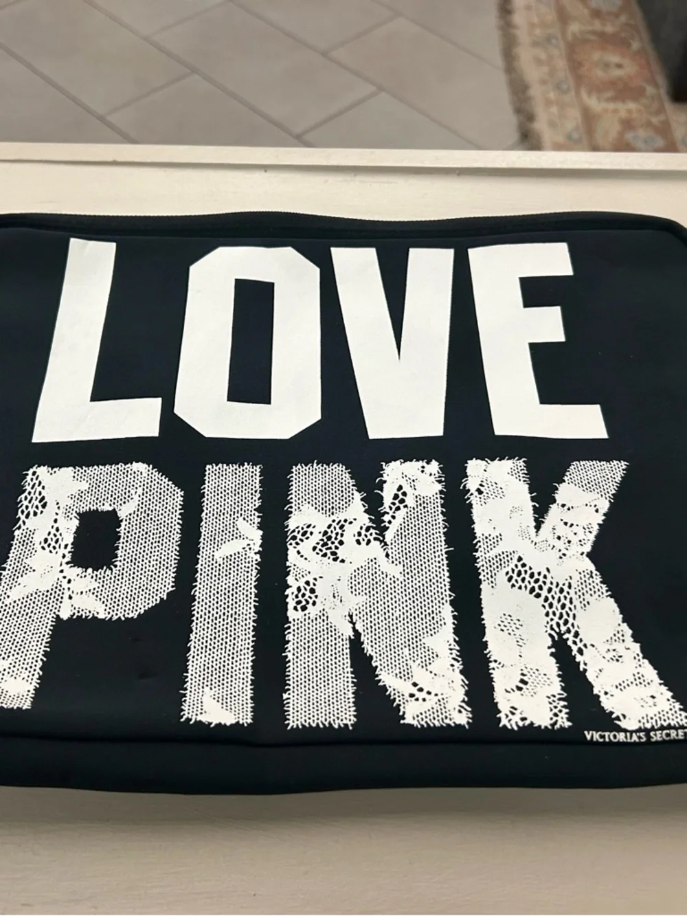 Victoria's Secret Black and White LOVE PINK Laptop Sleeve